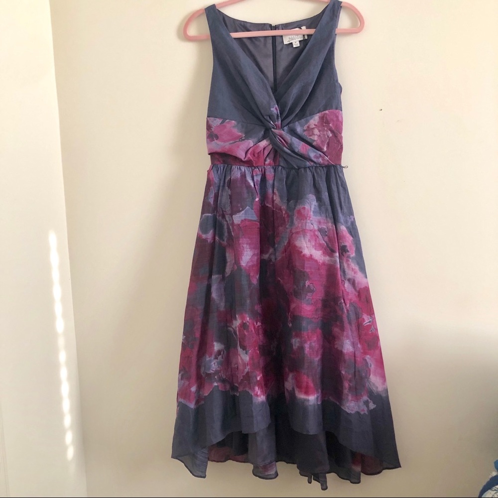 Neiman Marcus Lela Rose Purple Floral Dress 6